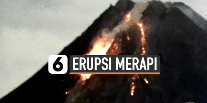 VIDEO: Beruntun Puluhan Kali, Lava Pijar dan Awan Panas Dimuntahkan Gunung Merapi