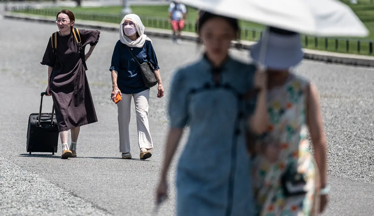 Suhu tertinggi di Jepang yang pernah tercatat adalah 41,1C, yang pertama kali tercatat di kota Kumagaya, Prefektur Saitama, pada tahun 2018 dan kemudian disamai di Hamamatsu, Prefektur Shizuoka, pada tahun 2020. (Richard A. Brooks / AFP)