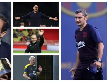 Kombinasi foto lima pelatih top dunia dengan segudang prestasi yang kini masih belum mendapatkan klub. (Foto: AFP)