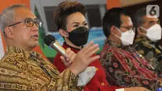 Ketua Tim Pelaksana KPPIP Wahyu Utomo saat berdiskusi dalam acara Media Gathering bertajuk "Akselerasi Pelaksanaan PSN Untuk Mendukung Pertumbuhan Ekonomi Nasional Pasca Pandemi”, Rabu (15/12/2021). Investasi pembangunan PSN memiliki manfaat terhadap pengembangan wilayah. (Liputan6.com/HO/Ading)