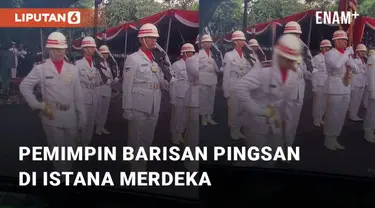 Beredar video rekaman yang menunjukkan seorang pemimpin barisan pingsan. Hal ini terjadi saat upacara pelantikan Perwira di Istana Merdeka, Rabu (26/7/2023)