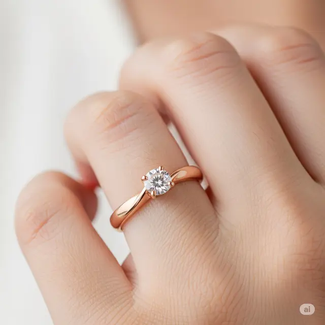 Cincin Rose Gold Romantis