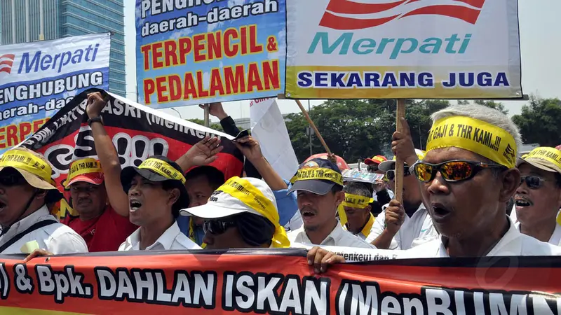 Miris... 9 Bulan Tak Gaji Digaji, Karyawan Merpati Demo