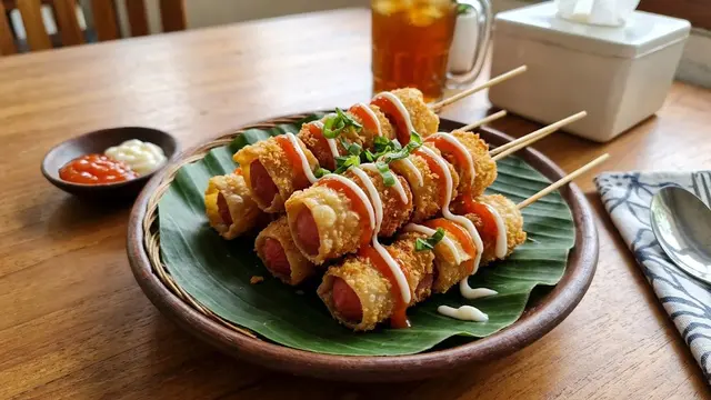 Resep Sate Pangsit Sosis Renyah yang Anti Gagal