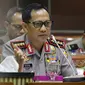 Kapolri Jenderal Tito Karnavian saat melakukan Rapat Kerja dengan Komisi III DPR di Kompleks Parlemen, Senayan, Jakarta, Rabu (31/8). Rapat tersebut membahas  revisi Undang-undang Terorisme. (Liputan6.com/Johan Tallo)