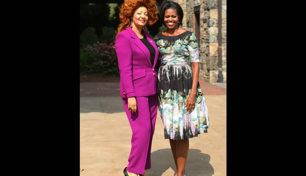 Wanita berdarah Kamerun-Prancis ini berteman akrab dengan ibu negara Amerika Serikat Michelle Obama dan aktris Paris Hilton. (Hiroko Masuike/Getty Images/AFP)