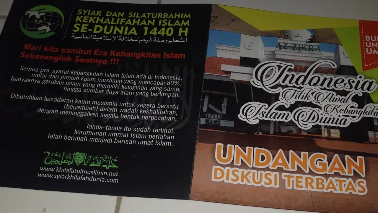 Selebaran undangan acara Syiar Silaturahim Kekhalifahan Islam se-Dunia (Dok. Istimewa)