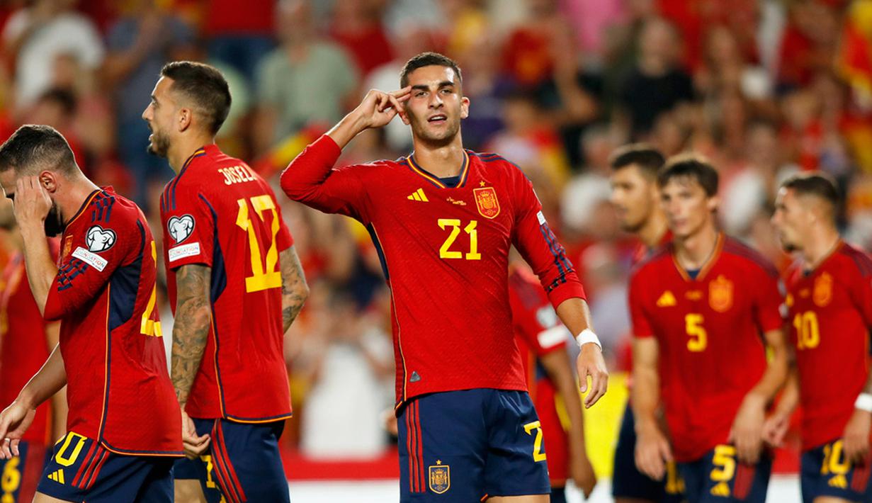 Skor berakhir 6-0 untuk kemenangan Spanyol. (AP Photo/Fermin Rodriguez)