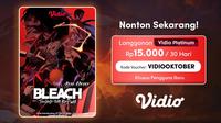 Nonton anime Bleach: Thousand Year Blood War di aplikasi Vidio. (Dok. Vidio)