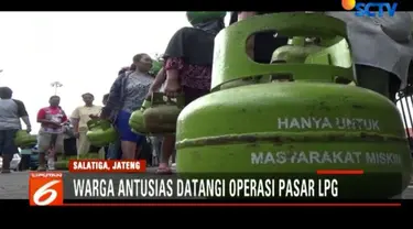 Operasi pasar digelar di empat titik kecamatan, menyusul terjadinya kelangkaan elpiji 3 kilogram sejak dua pekan lalu di Salatiga.