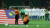 Timnas Malaysia U-22 jelang laga terakhir penyisihan Grup A melawan Laos, Rabu (23/8/2017). (Bola.com/Dok. FAM)