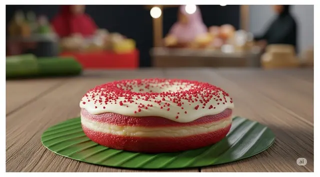 7. Donat Glaze Merah Putih