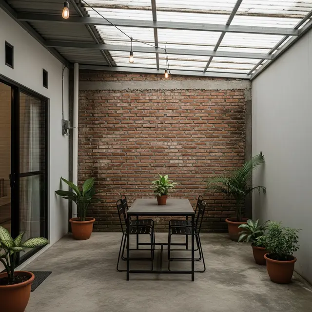 9 Model Teras Minimalis Ala Industrial Fungsional di Belakang Rumah, Paduan Estetika