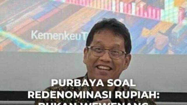 enteri Keuangan Purbaya Yudhi Sadewa menegaskan bahwa urusan redenominasi rupiah sepenuhnya berada di tangan Bank Indonesia, bukan Kementerian Keuangan. Ia menjelaskan bahwa RUU Redenominasi memang sudah masuk Prolegnas 2025-2029 sebagai inisiatif pemerintah atas usulan BI, namun Kemenkeu tidak m...