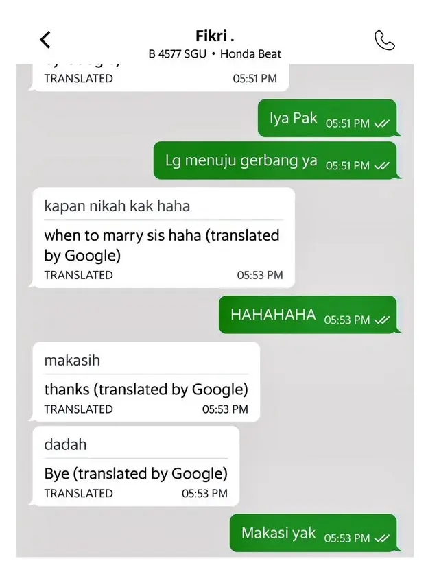 6 Chat Driver Ojek Online dan Penumpang Bahas Nikah Ini Absurd Banget