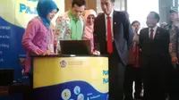 Presiden Jokowi didampingi Menteri Keuangan Bambang Brodjonegoro, Wakil Menteri Keuangan Mardiasmo, Dirjen Pajak Sigit Priadi Pramudito.