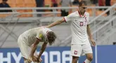 Timnas Argentina U-17 lolos ke babak 16 Besar Piala Dunia U-17 2023 dengan status juara grup setelah pada laga pamungkas Grup D di Jakarta International Stadium, Jakarta, Jumat (17/11/2023) mampu mengalahkan Timnas Polandia U-17 dengan skor 4-0. Posisi juara grup dipastikan setelah pada waktu bersamaan, Timnas Senegal justru kalah 0-2 dari Jepang dalam laga yang berlangsung di Stadion Si Jalak Harupat, Kabupaten Bandung. Dengan hasil dua laga pamungkas tersebut, tiga tim dari Grup D, Argentina, Senegal dan Jepang dipastikan lolos ke babak 16 Besar dengan sama-sama mengemas 6 poin. Selisih gol akhirnya jadi penentu Argentina di posisi puncak, Senegal di posisi kedua dan Jepang di posiis ketiga. Polandia sendiri terbenam di posisi juru kunci tanpa  meraih satu poin pun. (Bola.com/Ikhwan Yanuar)