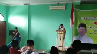 Cawapres Ma'ruf Amin di kantor PWNU Banten, Kota Serang, Banten, Sabtu (27/04/2019). (Foto: Yandhi Deslatama/Liputan6.com)