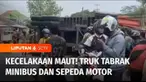 Hati-hatilah berkendara, di Brebes sebuah truk kontainer menabrak minibus dan sepeda motor hingga terjun ke parit. Proses evakuasi korban berlangsung dramatis, karena memakan waktu lama.