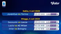 Jadwal Serie A pekan ke-30 di Vidio. (Sumber: Vidio)