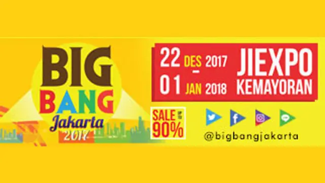 Big Bang Jakarta 2018 siap digelar di pengujung tahun. Mengangkat tema "Pameran Cuci Gudang dan Festival Musik Terbesar Akhir Tahun" Big Bang Jakarta 2018 menargetkan jumlah 1 juta pengunjung.