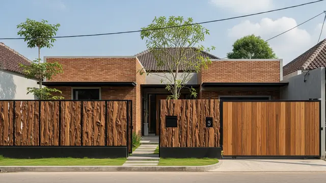Kombinasi Warna Cat Rumah dengan Pagar Kayu