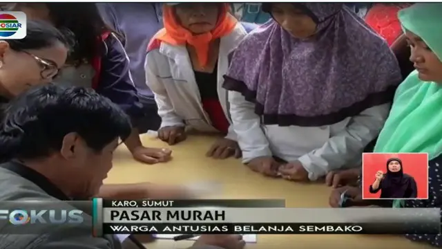 Warga Serbu Operasi Pasar Murah di Karo, Tukar Kupon Dapat Sembako