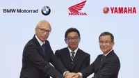Baru-baru ini, Honda, Yamaha, dan BMW sepakat untuk bekerja sama mengembangkan teknologi keselamatan berkendara. 