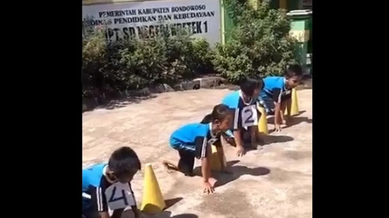 bocah lomba lari jadi viral (foto: Twitter/@nukman)