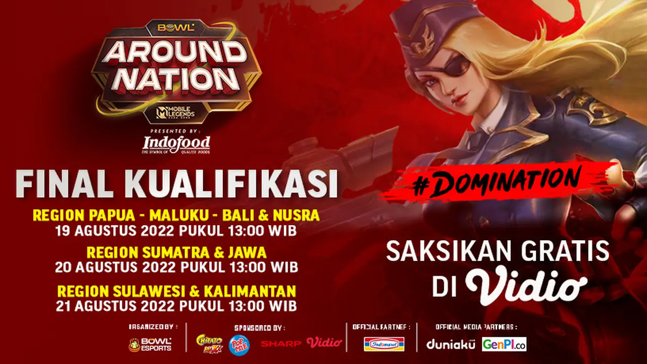 GRATIS di Vidio, Link Live Streaming Final Kualifikasi Around Nation Mobile Legends 20-21 Agustus 2022