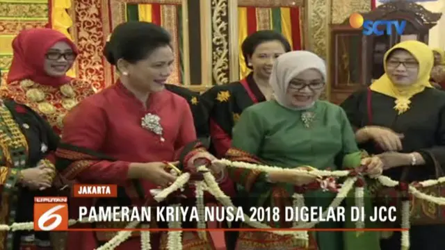 Pameran Kriya Nusa 2018 dibuka Iriana Joko Widodo di Jakarta Convention Centre. Acara ini berlangsung dari tanggal 26 hingga 30 September 2018.