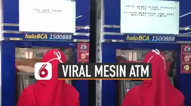 Kejadian tak biasa di mesin ATM terekam kamera warganet.