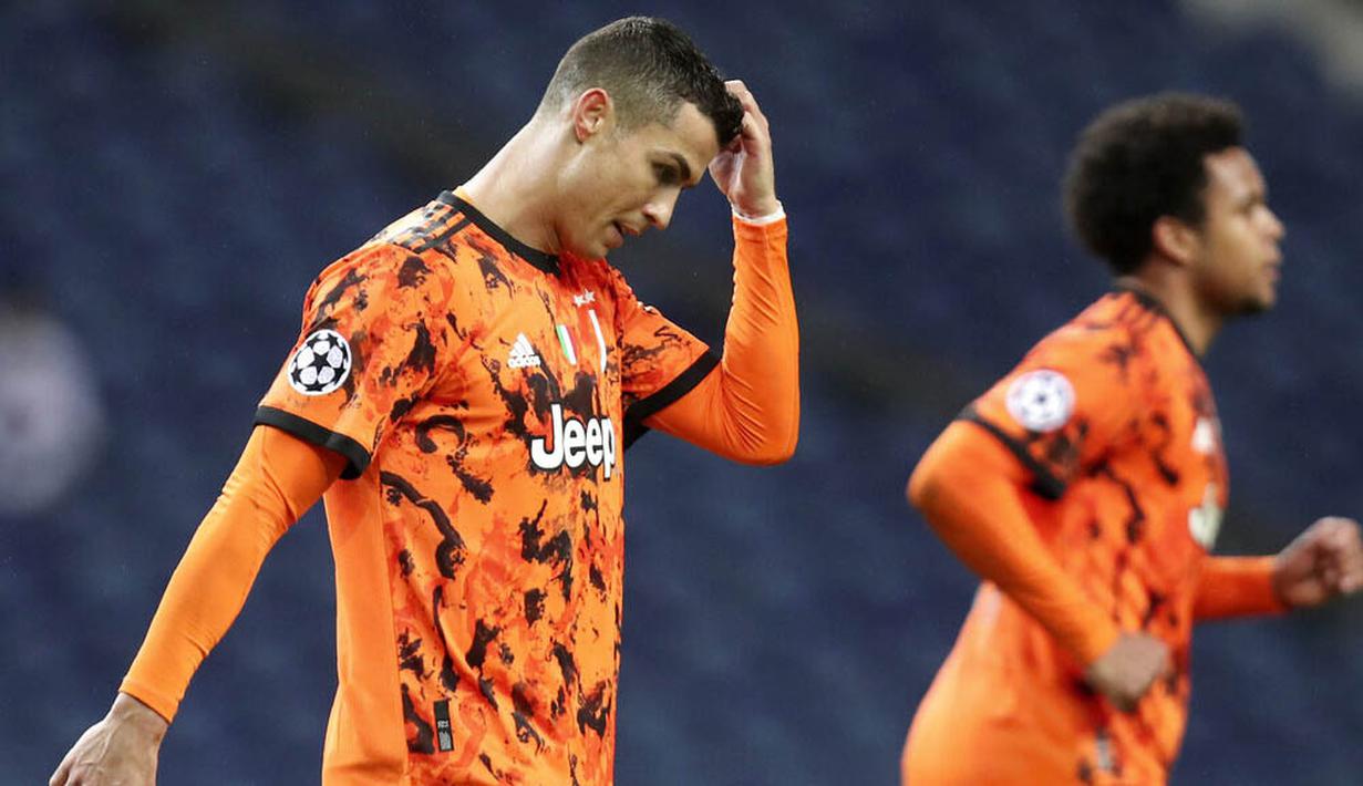 Tren buruk Cristiano Ronaldo menghadapi FC Porto berlanjut usai Juventus tumbang 1-2 pada leg pertama babak 16 besar Liga Champions. (AP Photo/Luis Vieira)