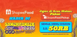 ShopeeFood hadir di Synchronize Fest 2026 yang berlangsung pada 16,17, dan 18 Oktober di Gambir Expo Kemayoran Jakarta. (Istimewa)