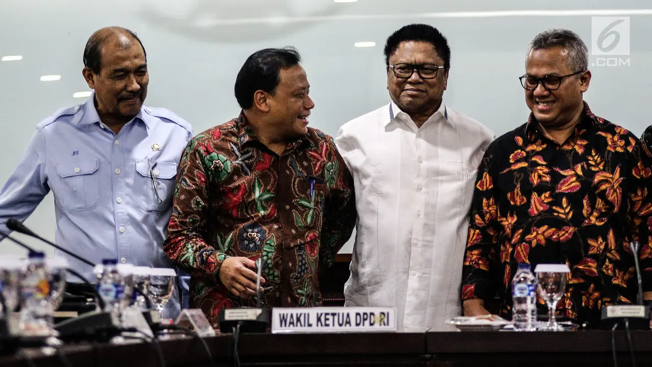 KPU - Bawaslu Temui Oesman Sapta Bahas Putusan MK