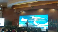 Presiden Jokowi memberikan sambutan di acara Silaturahmi dengan Badan Komunikasi Pemuda Remaja Masjid. (Liputan6.com/ Hanz Jimenez Salim)