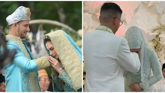 Warna Bajunya Mirip, Ini 6 Beda Pesona Irish Bella di Dua Momen Pernikahannya