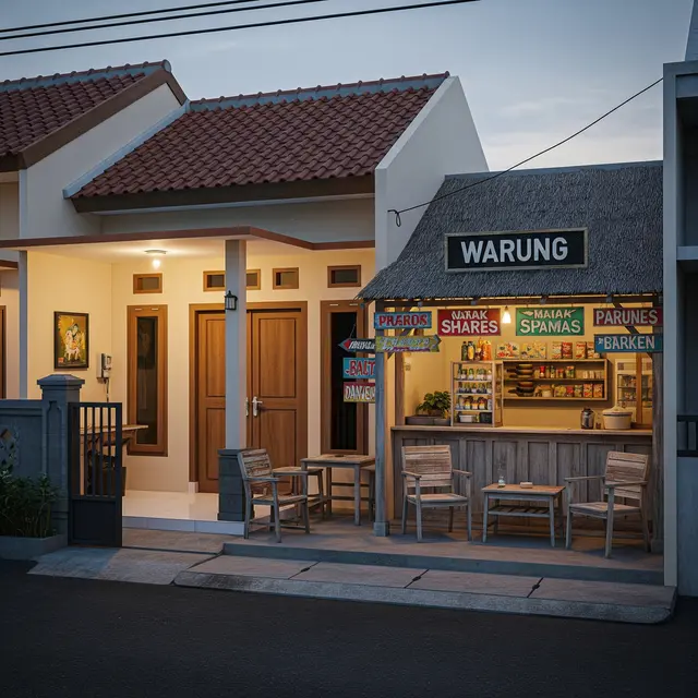 9 Model Rumah Sederhana yang Ada Warung Estetik