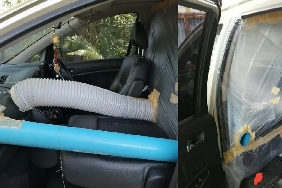 Pria Thailand modifikasi mobil agar terhindar dari Corona