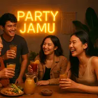 Di kalangan Gen Z kini viral hadirnya konsep party jamu. Apa itu? (Ilustrasi oleh AI)