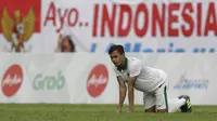 Bek Timnas Indonesia U-22, Rezaldi Hehanussa, saat pertandingan melawan Timor Leste di Stadion MPS, Selangor, Minggu (20/8/2017). Indonesia menang 1-0 atas Timor Leste. (Bola.com/Vitalis Yogi Trisna)