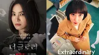 Song Hye Kyo dalam The Glory, Park Eun Bin dalam Extraordinary Attorney Woo. (Netflix, ENA via Soompi)