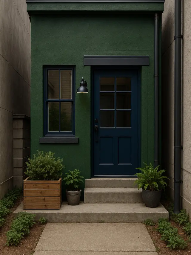 7 Model Rumah Kecil Warna Hijau dengan Biru yang Elegan di Lahan Sempit, Bikin Hunian Jadi Segar dan Menawan