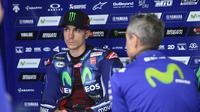 Pebalap Movistar Yamaha, Maverick Vinales, meraih hasil buruk pada dua sesi latihan bebas di MotoGP Aragon, Jumat (22/9/2017). (dok. Yamaha MotoGP)