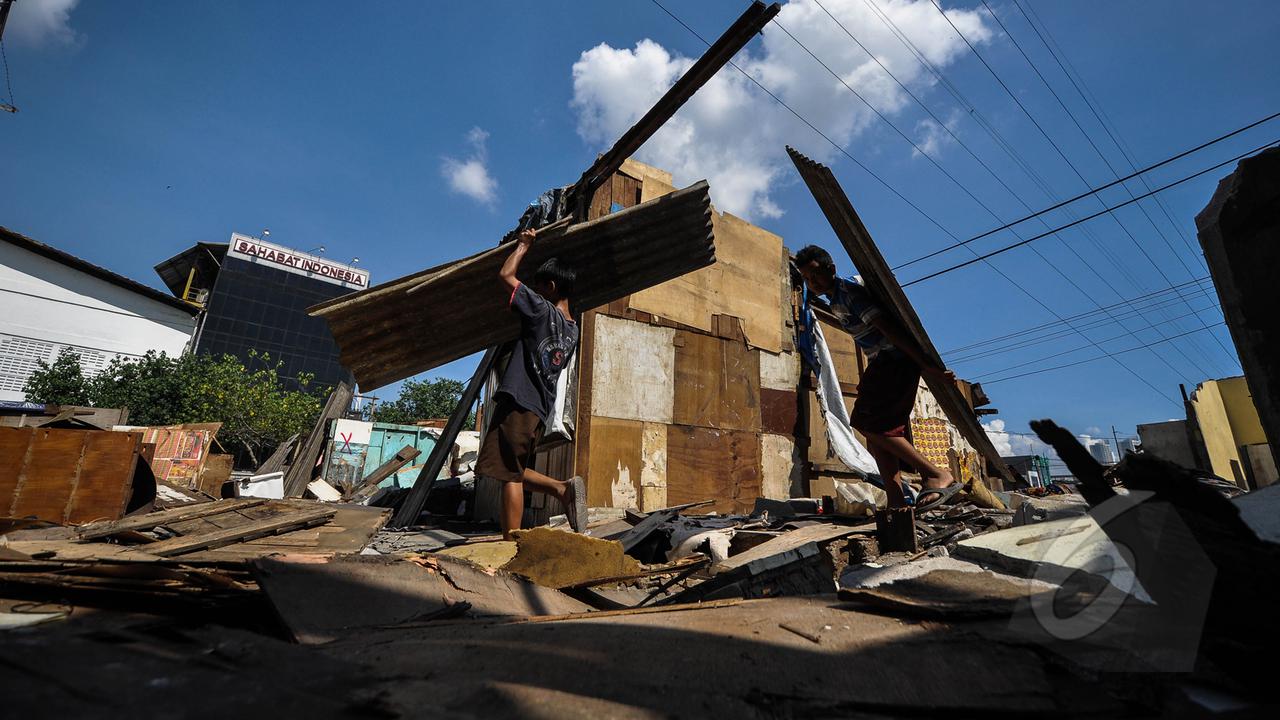Berdiri di Jalur Hijau, Puluhan Bangunan Liar Dibongkar Petugas