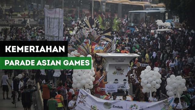 Parade Asian Games 2018 digelar di sepanjang Jalan Sudirman-Thamrin saat Car Free Day (CFD), Minggu (13/5/2018)