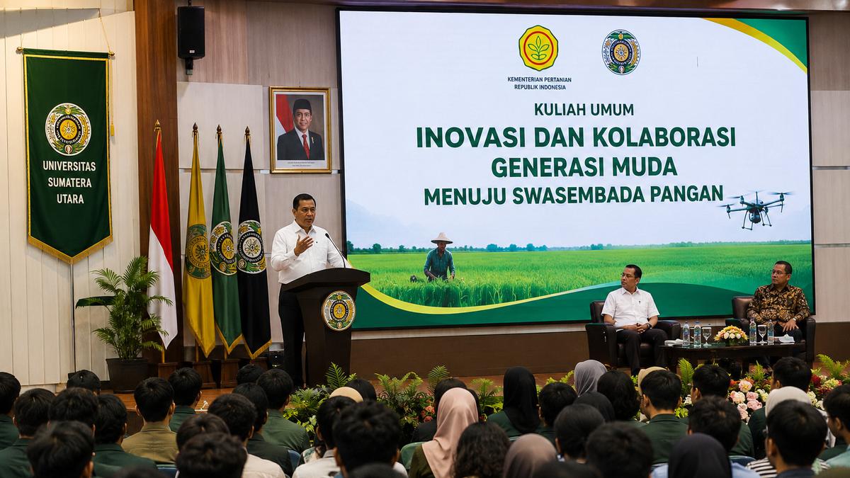 Mentan Ajak Mahasiswa USU Jaga Swasembada Pangan Berkelanjutan