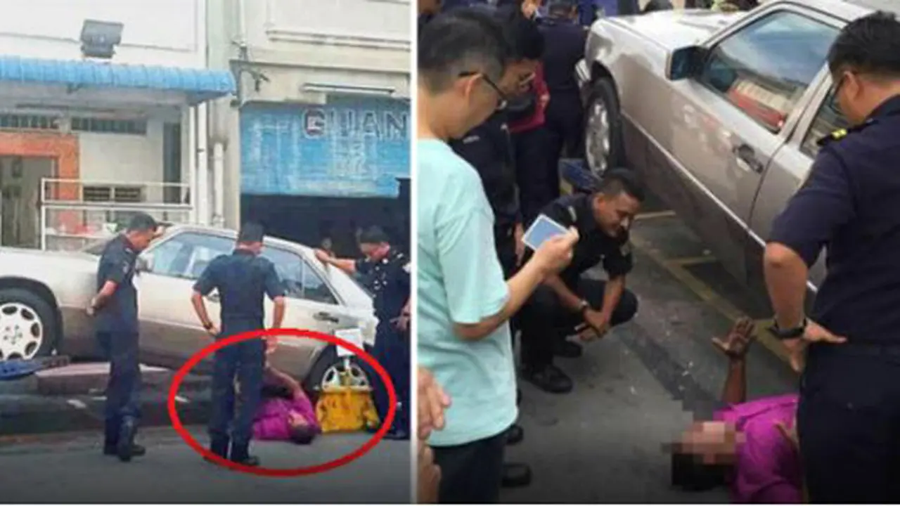  Tolak Diderek, Pria Tua Malah Tiduran di Kolong Mobilnya