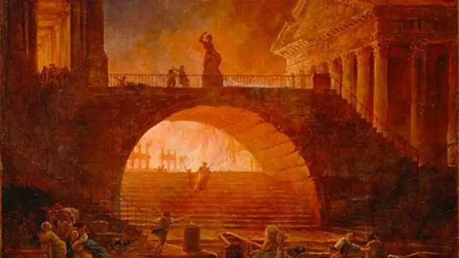 Ilustrasi Kebakaran Besar di Roma. (Sumber Wikimedia Commons)