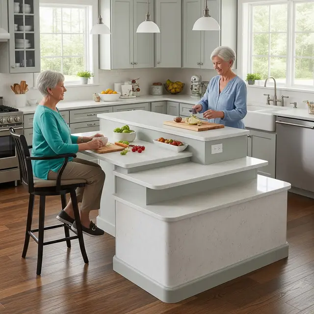 Model Rumah Lansia dengan Dapur Duduk (Gemini AI)